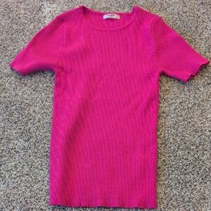 Zeagoo Fuchsia Ribbed Knit Top